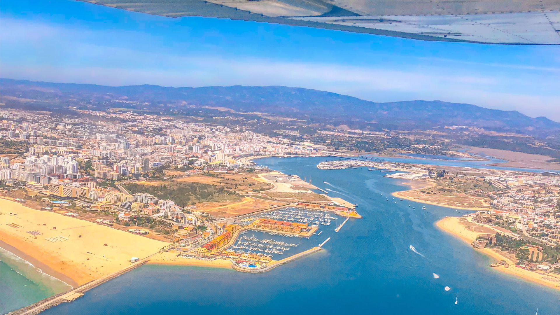 Flying over Portimao Coast